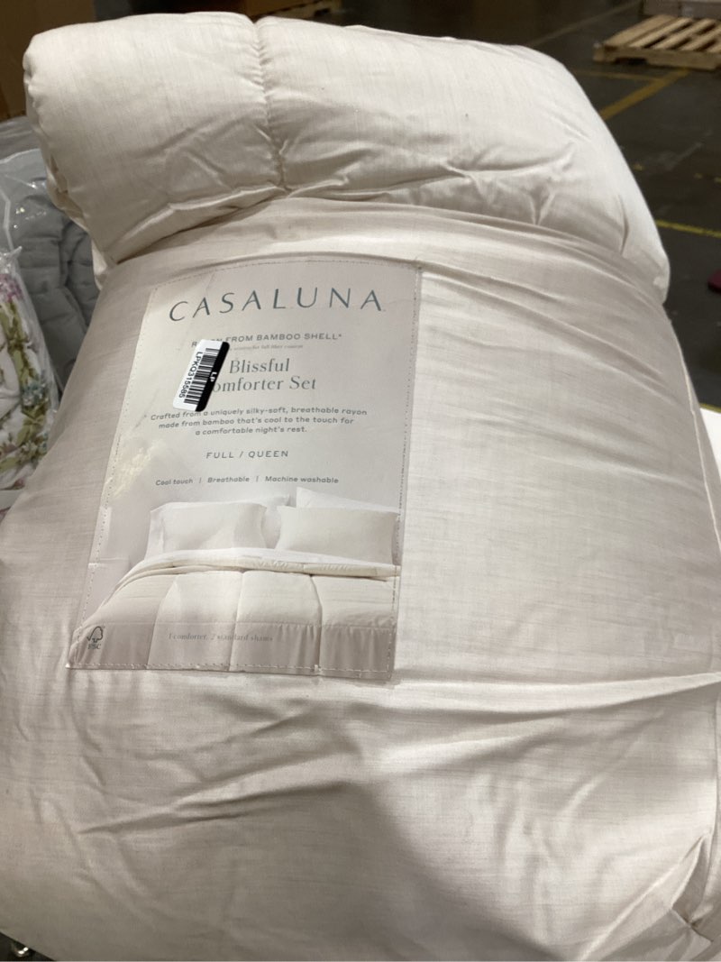 Condition photo showing Good Condition for full/queen rayon from bamboo comforter set natural - casaluna™