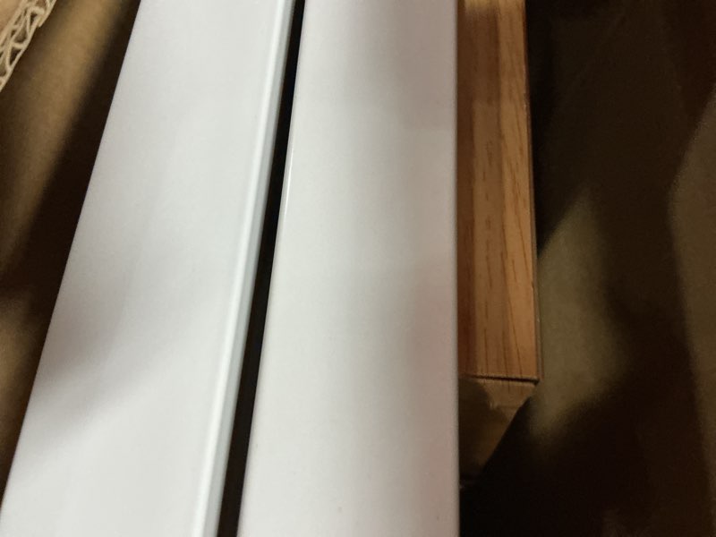 Condition photo showing Good Condition for 3 Tier Folding Shelf with Wheels, Metal Steel Collapsible Shelves, Folding Bookshelf no Assembly, Portable Folding Storage Shelves, Rolling Standing Utility Rack for Kitchen, Office, Bedroom, Natural Natural 3 Tiers