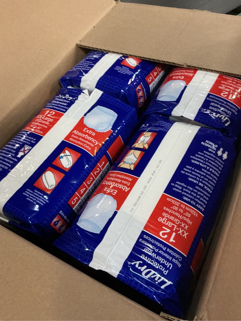 Condition photo showing New/Like New for livdry adult xxl incontinence underwear, extra comfort absorbency, leak protection, xx-large, 48-pack xx-large (48 count)