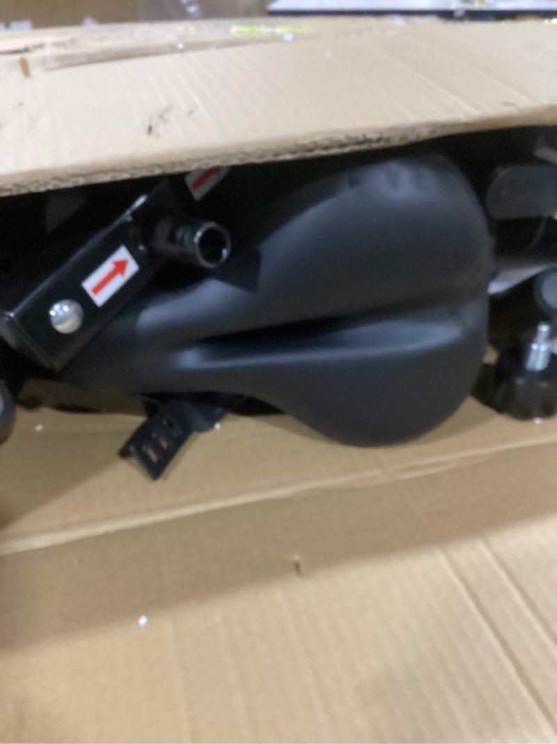 Condition photo showing As Is for relife rebuild your life exercise bike stationary for home indoor,cycling bike with silent belt drive for home cardio,brake pad resistance with djustable & comfort seat/pad holder/lcd monitor. black