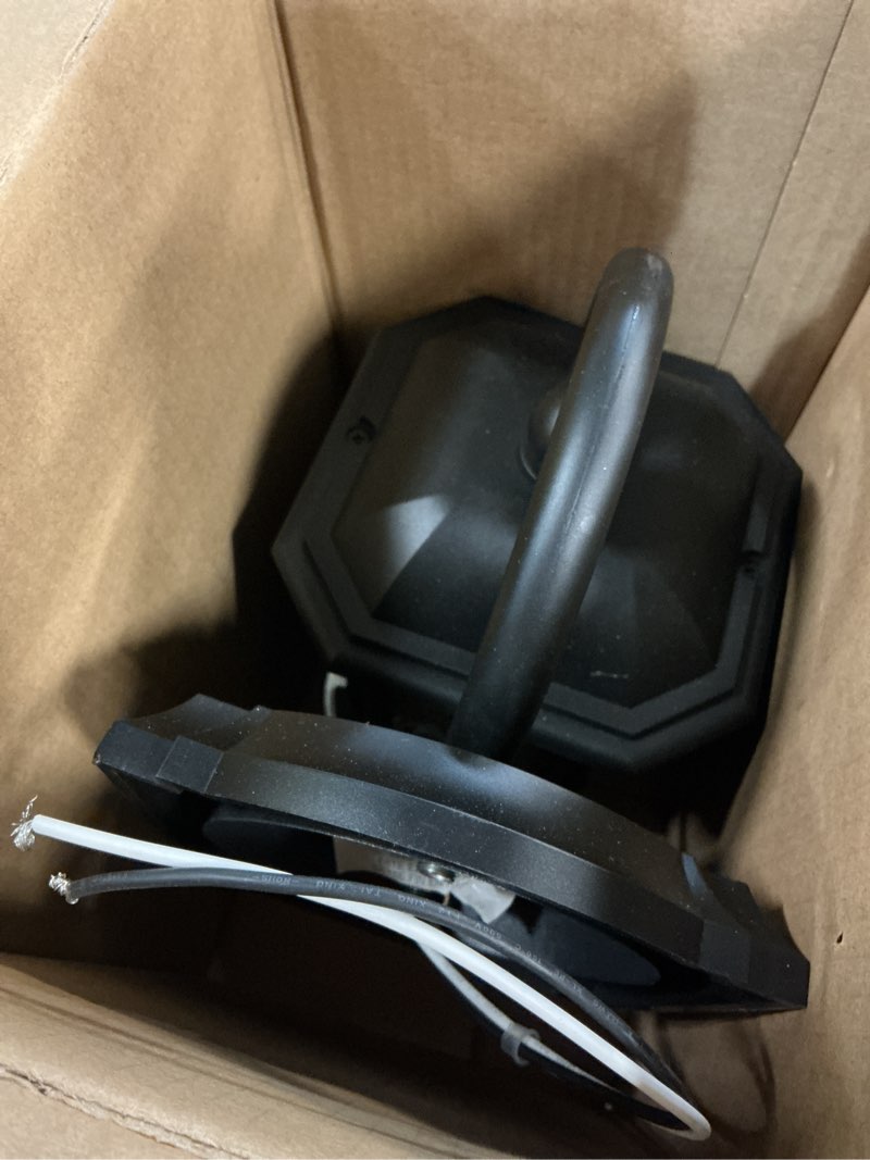 Condition photo showing As Is for quoizel corrigan 1-light 10.75-in matte black outdoor wall light