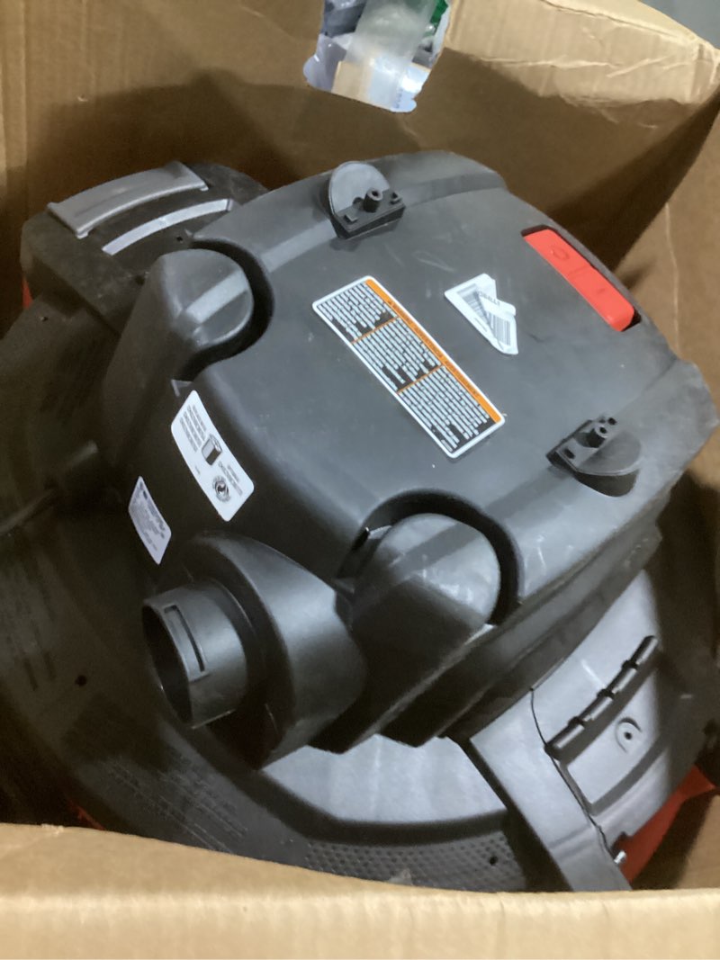 Condition photo showing As Is for craftsman cmxevbe17595 16 gallon 6.5 peak hp wet dry vac, heavy-duty shop vacuum wet and dry with filter, dust bag, hose and attachments for home projects & renovations 16 gallon 6.5 peak hp w/filter, dust bag, hose