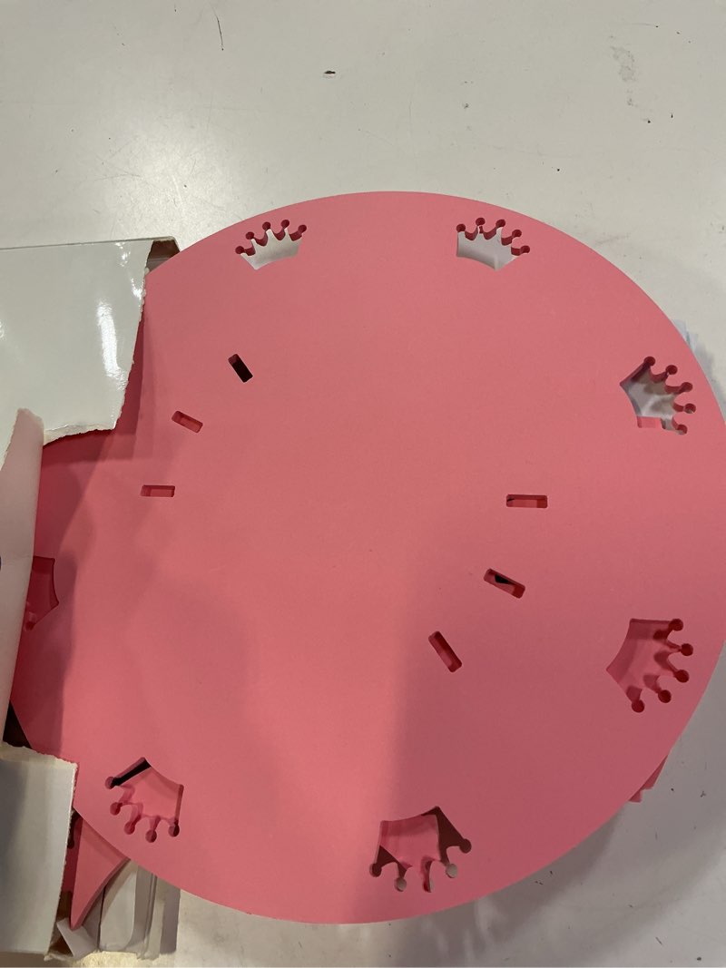 Condition photo showing As Is for lallisa 12" pink princess cake stand 3d pvc cake decorations with prince and princess themed holder dessert stand centerpieces for wedding birthday party supplies princess princess pink