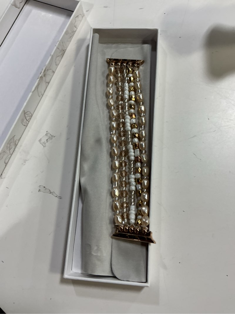 Condition photo showing Good Condition for VISOOM Beaded Boho Bracelet For Apple Watch 10 Se(2nd Gen) Bands Women 46mm 45mm 44mm 41mm, Pearl Wrap For Cute Stretchy Fancy Apple iWatch iPhone Series 10 Se 9 8 7 6 5 4 3 2 1 Watch Straps Band