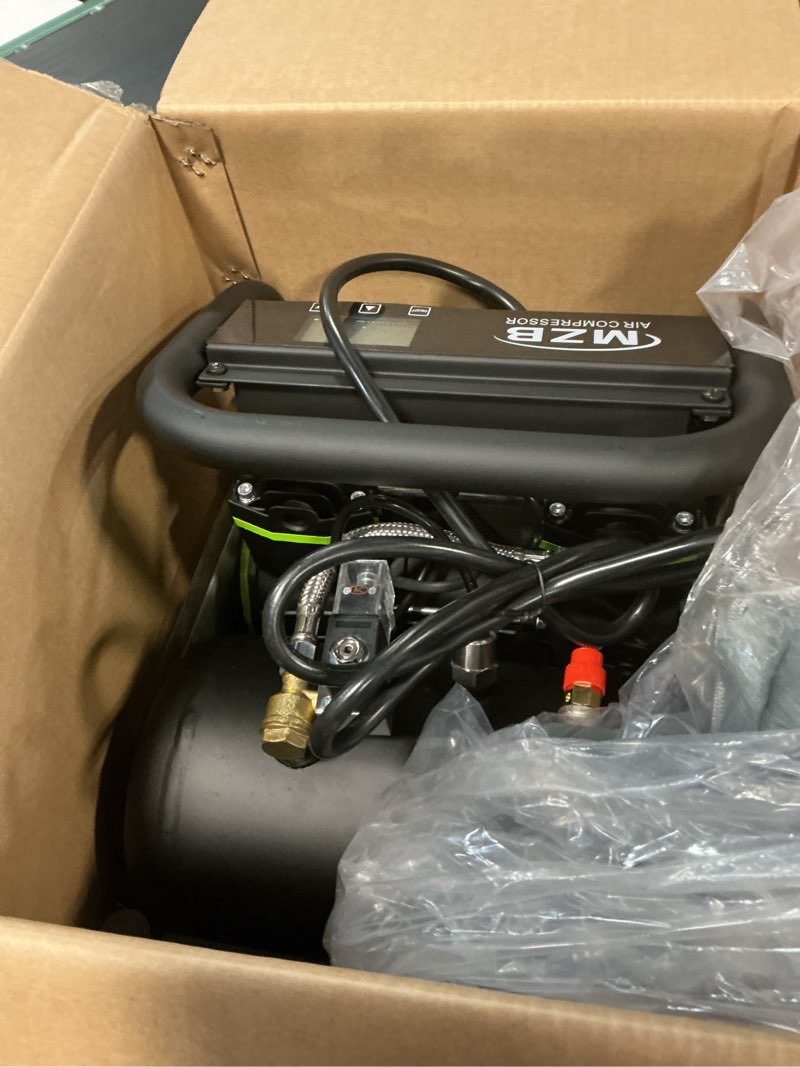 Condition photo showing Good Condition for mzb ultra quiet air compressor 110v/60hz max 115psi steel tanks oil-free 70db noise level air compressor with wheels for spray painting, auto repair, carpentry decoration (1.6 gallon) mzb-900h-6