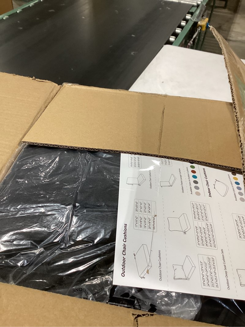 Condition photo showing Good Condition for aaaaacessories outdoor chaise lounge cushions, fade-resistant, waterproof patio furniture replacement cushions, 72" x 21" x 3", set of 2, charcoal black charcoal black 72"x21"x3"-set of 2