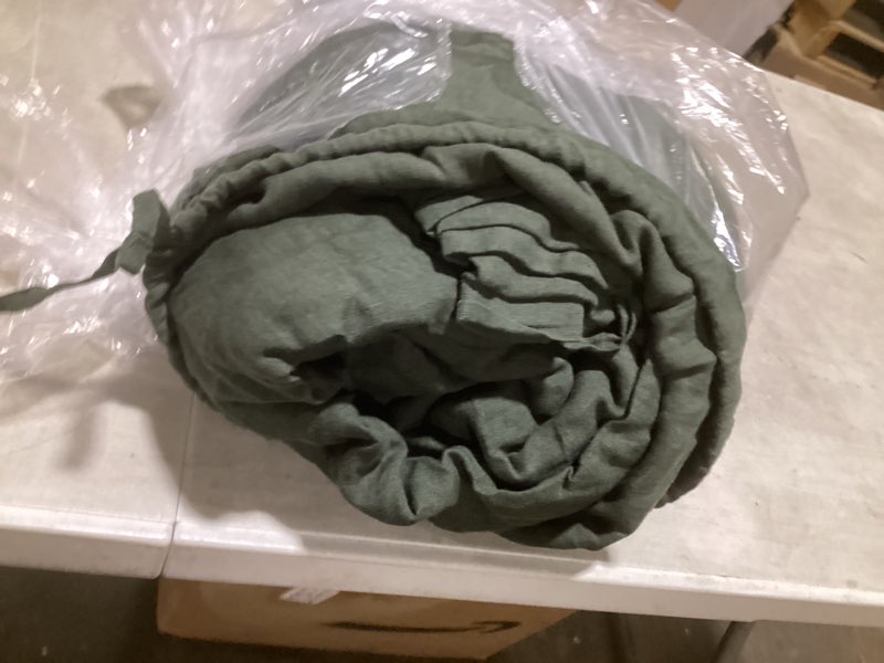 Condition photo showing Good Condition for european linen duvet cover set, king/cal king, pine