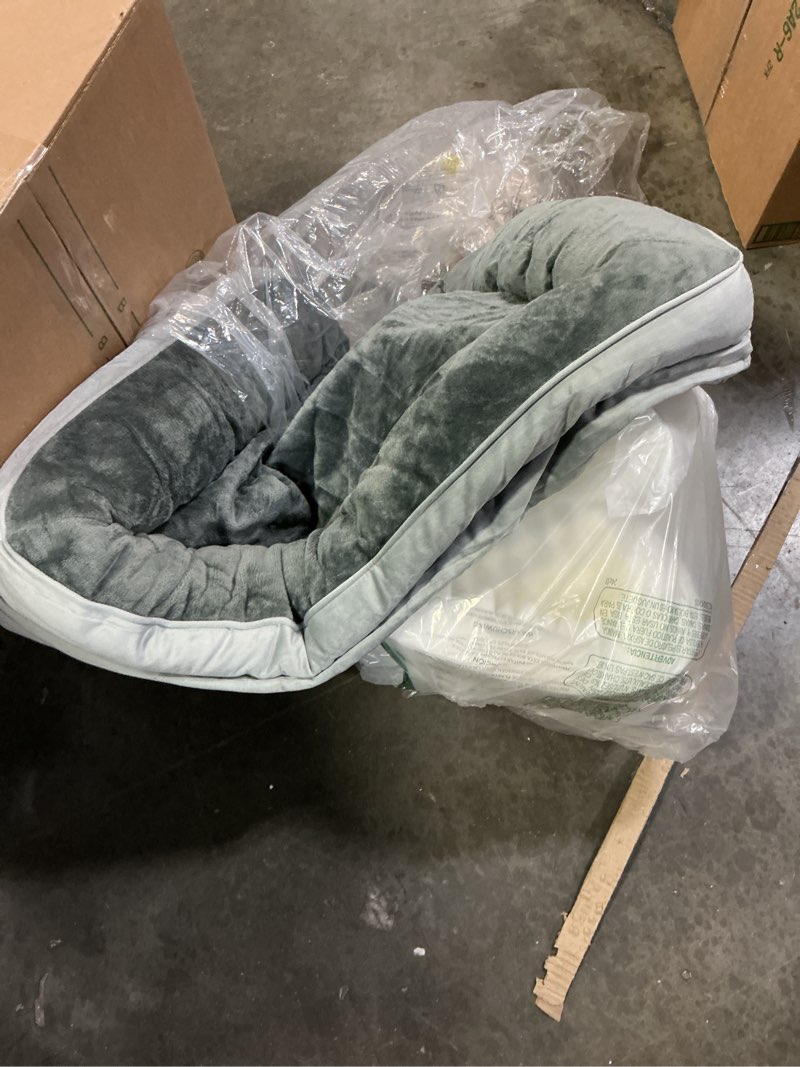 Condition photo showing As Is for Bedsure XL Orthopedic Dog Bed for Extra Large Dogs - Washable XLarge Dog Cat Bed Waterproof, Comfort Dogs Couch Sofa with Washable Removable Cover, Pet Bed with Nonskid Bottom, Grey, 42" 42"L x 32"W x 6.5"Th Grey