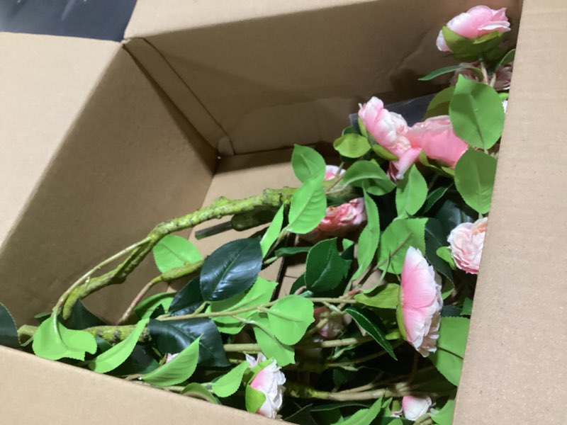 Condition photo showing Good Condition for 3ft artificial camellia tree fake camellia plant with pink flowers faux floral plant blooming tree in black pot for indoor outdoor office home front door porch decor (1 pack - pink) pink-1 pack