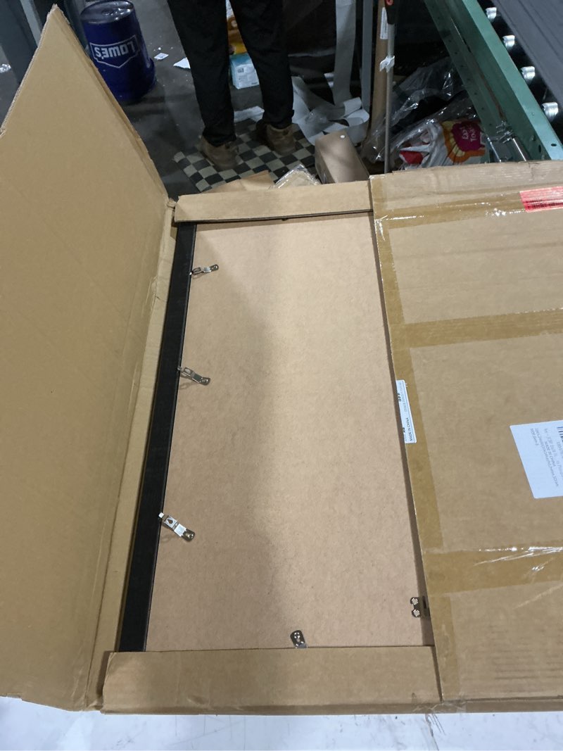 Condition photo showing Good Condition for jcjmy 24x30 picture frame with 20x24 mat, display photo 20x24 with mat or 24 x 30 without mat, wall hanging large 24 by 30 poster frame with plexiglass, black black 24x30 inch