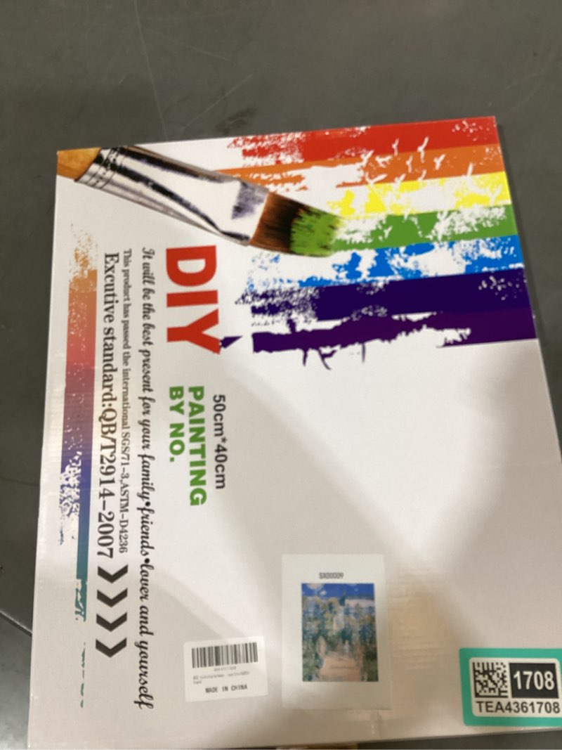 Condition photo showing New/Like New for garden paint by numbers kit for adults - diy the artist’s garden painting on canvas, acrylic paint set, suitable for beginners, floral art for home decoration or gifts(16x20in framed) sx00009 16x20in framed