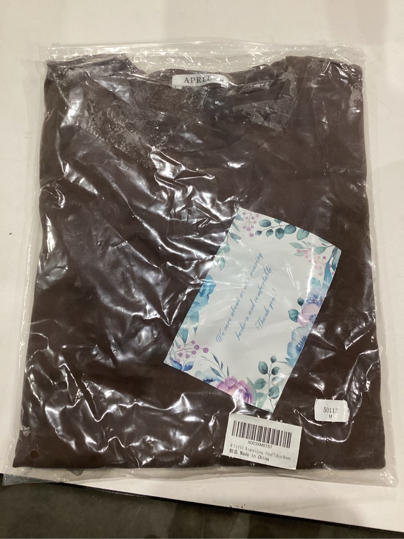 Condition photo showing As Is for Women's Casual Cotton Sleeveless/Long Sleeve T Shirt Round Neck Basic Loose Tunic Tops Small Brown