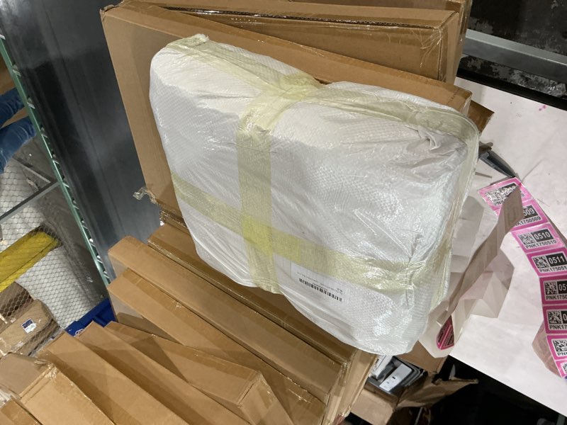 Condition photo showing New/Like New for Luxury Faux Fur Headboard Pillow Twin Size - Triangular Wedge Cushion for Bed & Sofa, Fluffy Reading Backrest Bolster with Detachable Neck Roll, Washable Cover & Side Pocket, Ivory White Beige 1 Twin: 39x8x20 Inches