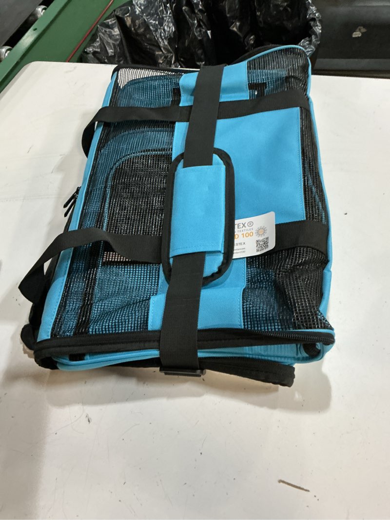 Condition photo showing Good Condition for extra large pet carrier 20 lbs+, soft sided cat carriers for large cats under 25 lbs, folding big dog carrier 20"x13"x13", cat carrier for 2 cats travel carrier -large- blue blue-20"