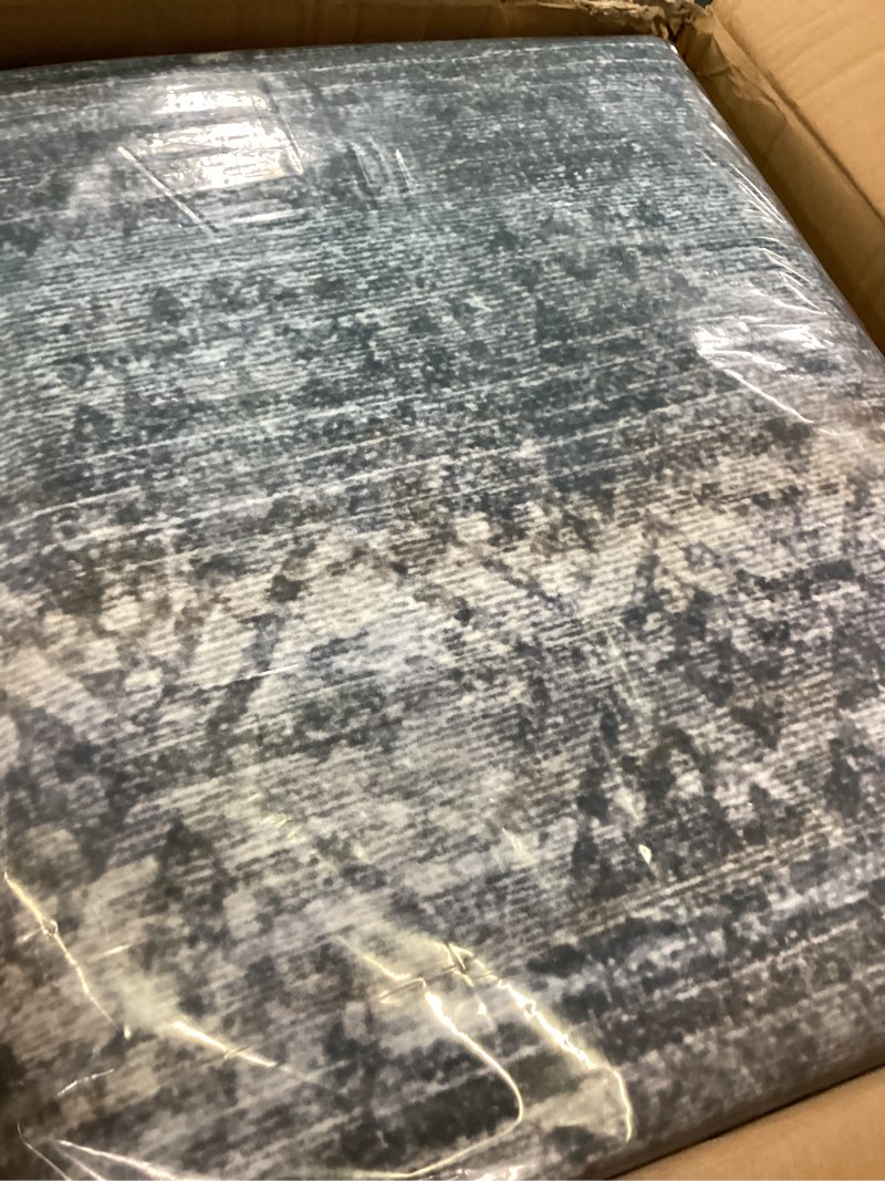 Condition photo showing New/Like New for kokia abstract area rugs 10x14 bedroom washable decor low pile fluffy non-slip non-shedding indoor red carpet foldable stain resistant floor mat living room dining room, peony blue peony pink/orchid/teal/skyblue 10' x 14' (rectangular)