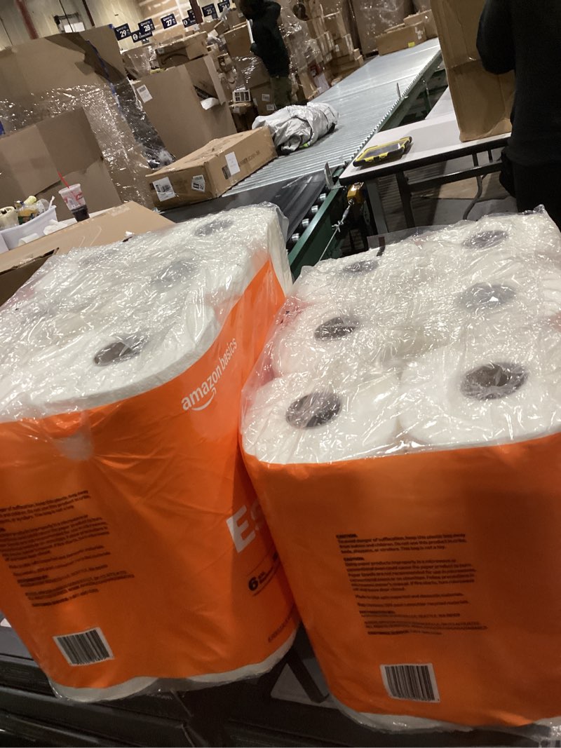 amazon basics 2-ply paper towel, flex sheets, 150 sheet per roll, 6 rolls, white