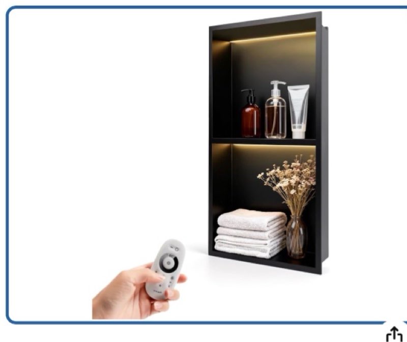 TrendyTrades Shower Niche,... Wall Niche with LED Light New