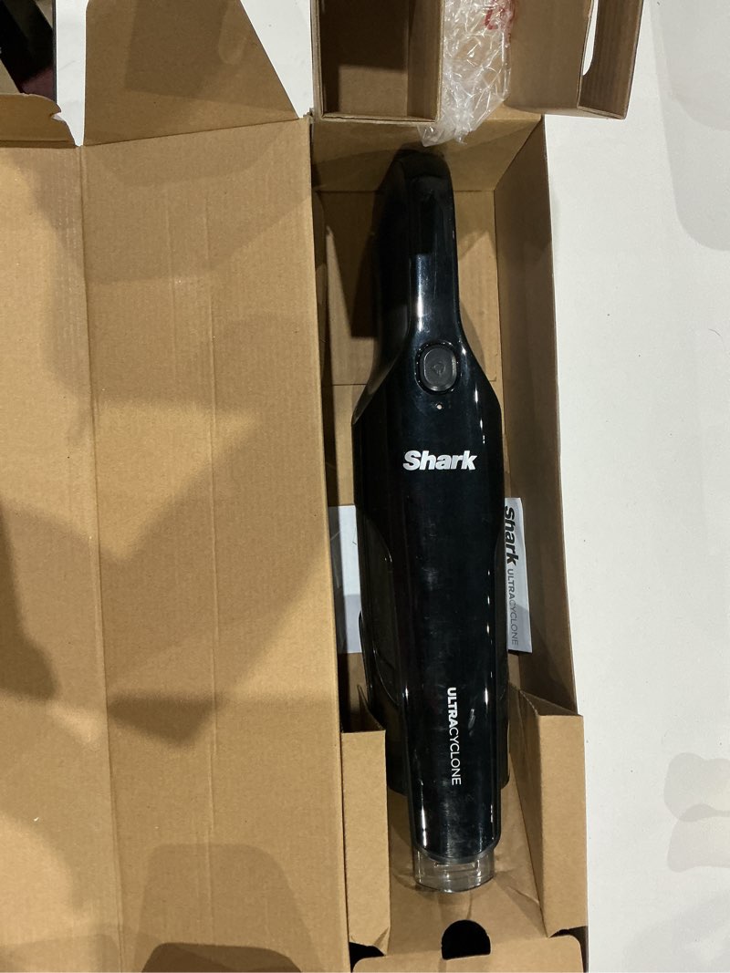 Condition photo showing As Is for shark ultracyclone pet pro plus cordless hand vacuum, powerful suction, handheld vacuum for car & home, pet power brush, crevice tool, scrubbing brush, xl dust cup, black, ch951