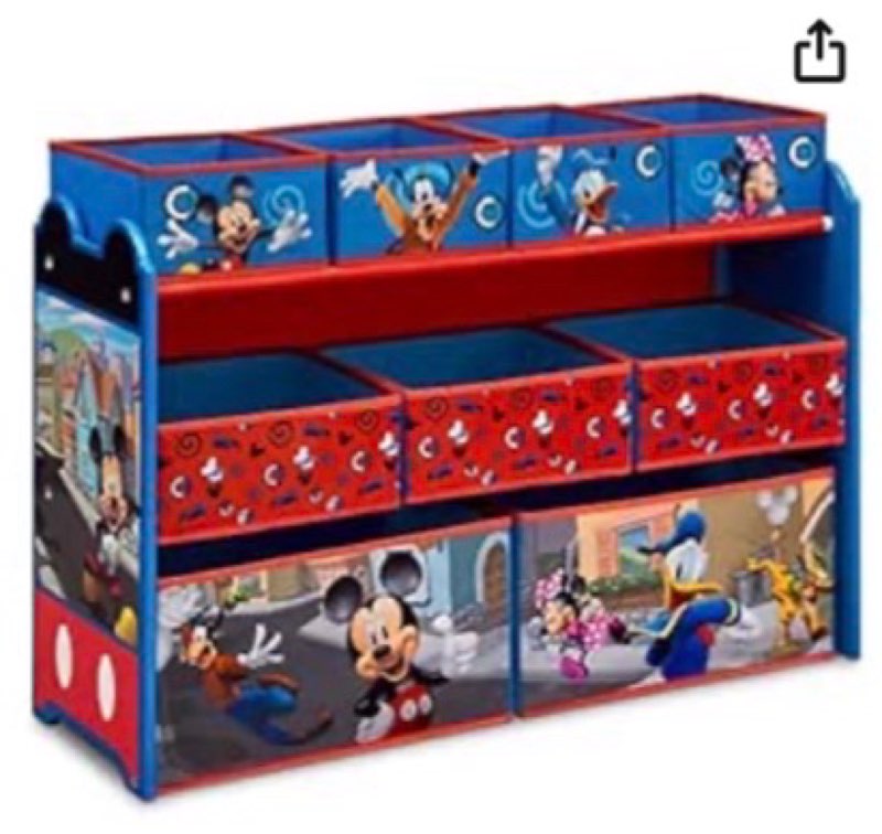 Delta Children Disney Mickey Mouse Deluxe 9 Bin Design and Store Toy Organizer, Greenguard Gold Cert