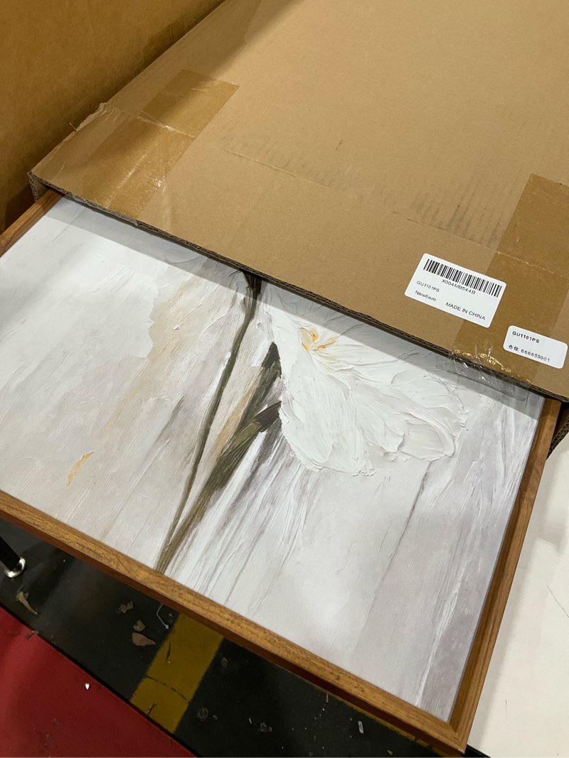 Condition photo showing Good Condition for anyzal framed beige floral wall art neutral flower wall decor for living room bedroom dining room 16x24 inch set of 3 24"l x 16"w neutral floral