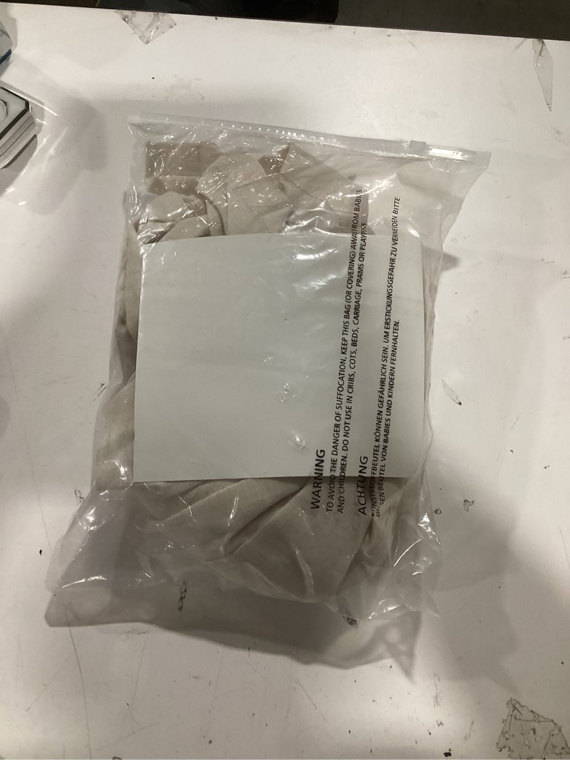 Condition photo showing Good Condition for Beige Kitchen Curtains 36 Inch Length Set 2 Panel Back Tab Pocket Semi Sheer Light Filtering Short D