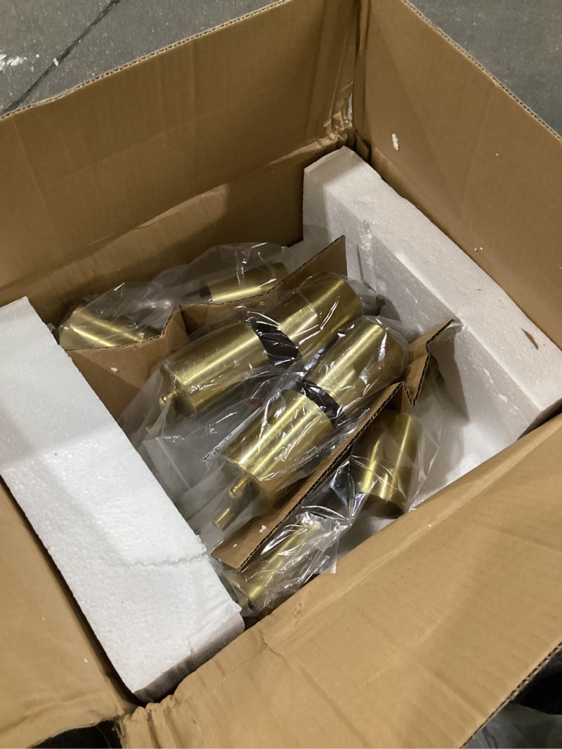 Condition photo showing As Is for auquee 8 light track lighting fixtures ceiling, gold kichen track lighting fixtures, rotatable light heads, adjustable modern led track lights for kitchen/hallway, no gu10 bulb 8 light-gold
