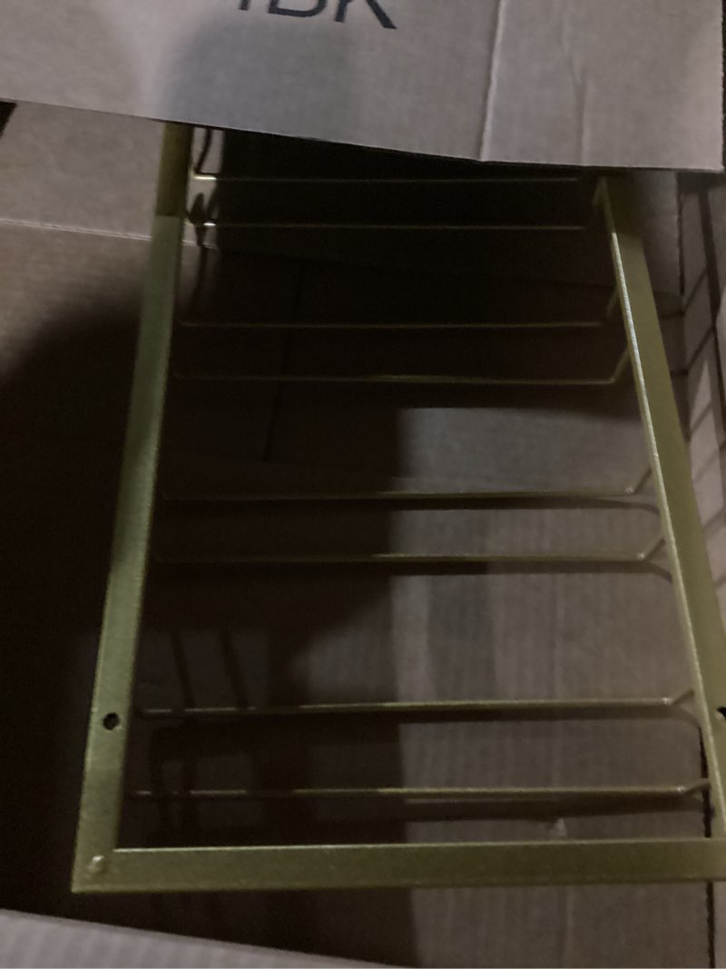Condition photo showing Good Condition for Wine Glass Rack - Under Cabinet Stemware Wine Glass Holder Glasses Storage Hanger 1 Pack Metal Organizer for Bar Kitchen 5 Rows Gold 5 Rows 1 Pack Gold