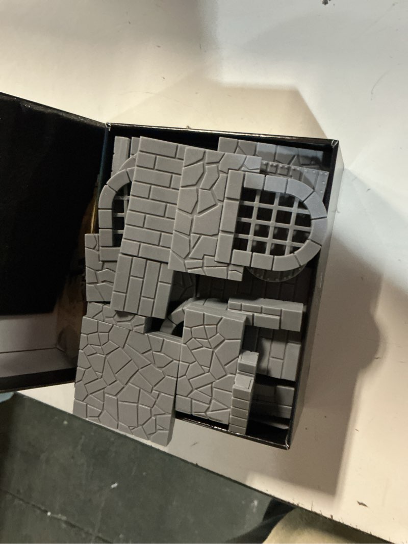 Condition photo showing Good Condition for czyy magnetic dungeon tiles, 58 pcs modular terrain set for rpgs, basic set | double-sided texture, paintable gray plastic, quick build 3d battle maps, fits 25-32 mm miniatures, gift for dm & rpg player