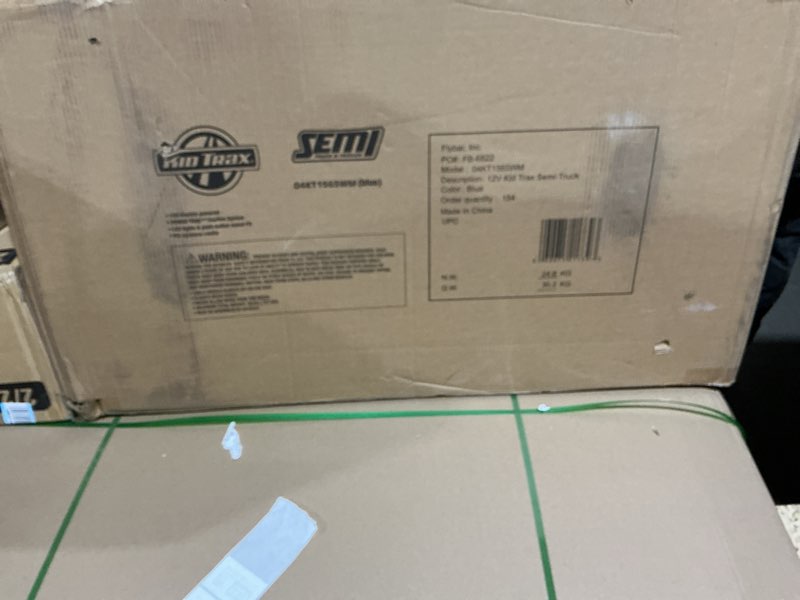 Condition photo showing Good Condition for Kid Trax 12V Kids Ride On Semi-Truck with Detachable Trailer - Realistic Sounds, Lights, CB Radio, & Horn, Forward & Reverse, Electric Cars for Kids, Toddler Outdoor Toys, Ages 3-5, Max Weight 77 lbs Semi Truck