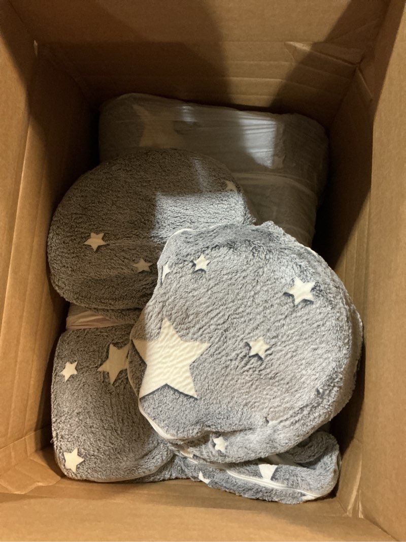 Condition photo showing As Is for MeMoreCool Toddler Foam Climbing Couch – Modular Kids Sofa with Slide & Stairs | Convertible Sectional Play Couch for Babies & Toddlers, Glow?in?The?Dark Stars, Soft Foam Playroom Furniture Starry Grey