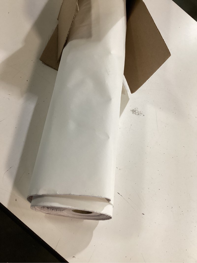 Condition photo showing As Is for frienda 23.6in x 98ft peel and stick wallpaper liner prepasted contact paper vinyl wrap self stick wallpaper liner for textured walls, removable bathroom ceiling bedroom, white