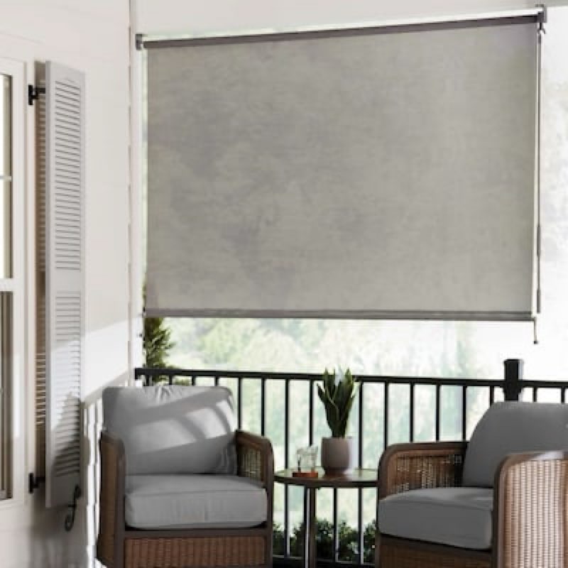  allen + roth 72-in x 72-in stone light filtering cordless outdoor roller shade