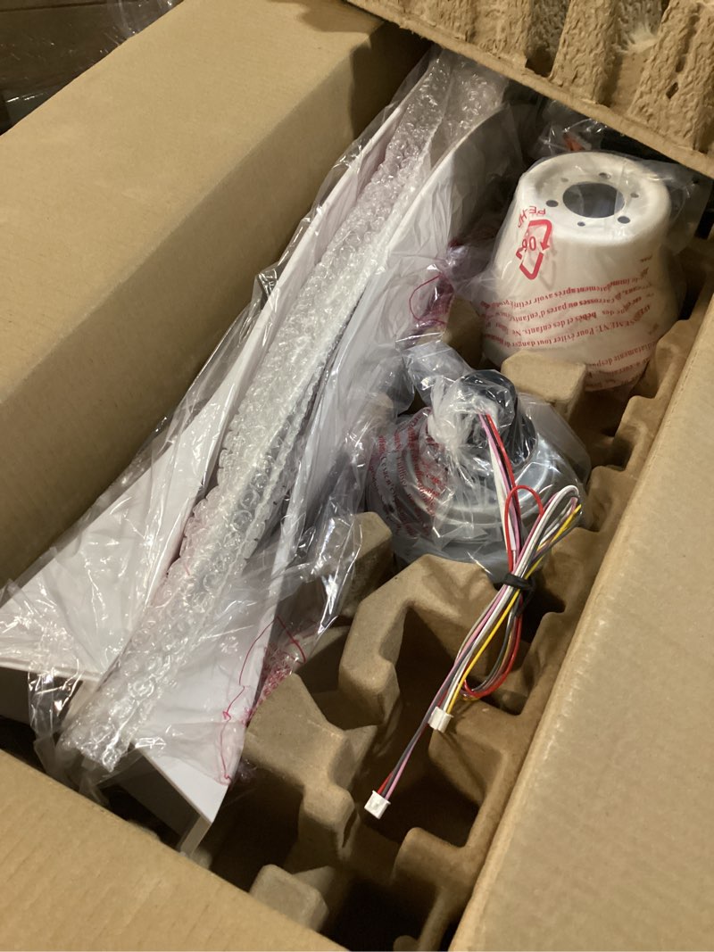 Condition photo showing New/Like New for TALOYA 52 inch Ceiling Fans with Lights Remote Control, Modern Low Profile Ceiling Fan with Quiet Reversible DC Motor for Bedroom Living Room and Patio White White 52 inch