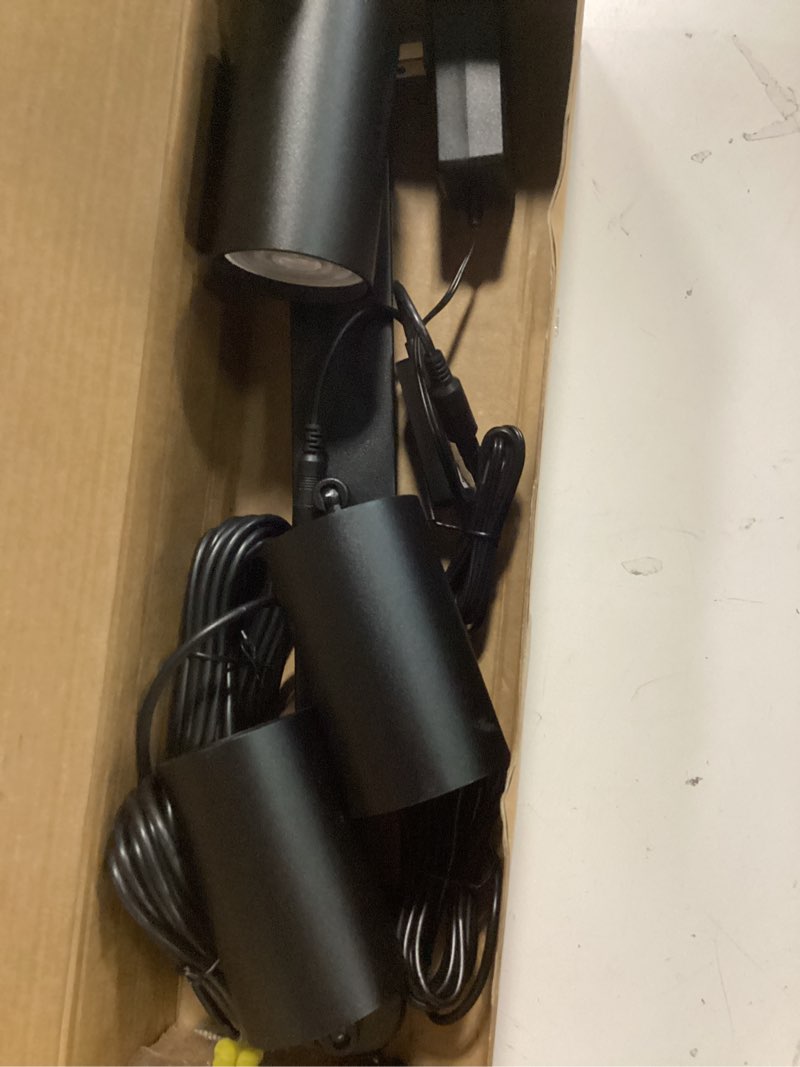 Condition photo showing As Is for plug in track lighting track light fixtures with power cord wall spotlight flexibly rotatable heads plug in ceiling lights for kitchen cabinet gallery bar living room 15w 3000k(black, 3 heads) 3 heads black