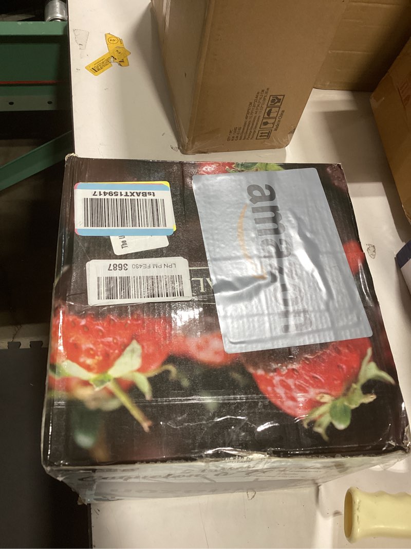 Condition photo showing Good Condition for Nostalgia 8-Cup Electric Fondue Pot Set for Cheese & Chocolate - 8 Color-Coded Forks, Temperature Control - Kitchen Gadgets and Appliances for Hors d'Oeuvres and More - Stainless Steel 8 Cup