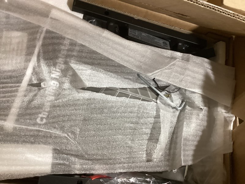 Condition photo showing Good Condition for Sweetcrispy Nightstand with Charging Station, Bedside End Table with 3 Fabric Drawers & USB/Type-C Ports and Outlets, Night Stand for Bedroom Furniture, Adjustable Feet and Variable Light Strip, Rust Rustic Brown 11.8"D x 15.75"W x 27.87"H(3 Drawers)