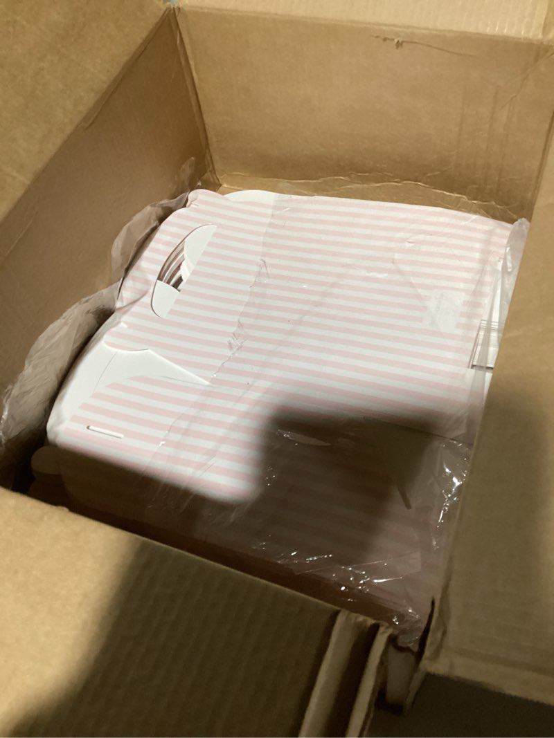 Condition photo showing As Is for Restaurantware Bag Tek 12 LB Disposable Lunch Bags 100 Sturdy Take Out Bags - Flat Bottom Great For Restaurants Cafes And Bakeries Pink And White Paper Popcorn Bags Versatile For Grocery 12 lb Pink & White