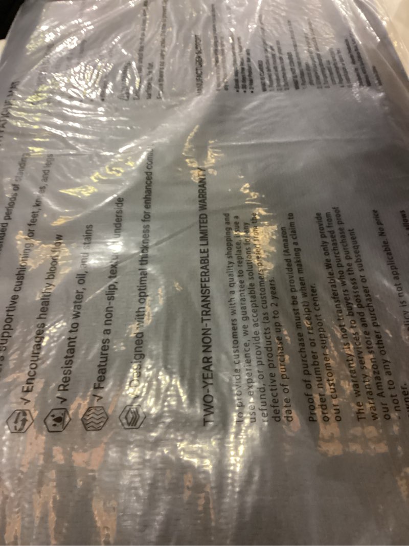 Condition photo showing Good Condition for Ophanie Kitchen Mats for Floor, 20x32 Anti Fatigue Cushioned Mat, Kitchen Rugs, Waterproof, Comfort Ergonomic Standing Mat for Office, Home, Sink, Black Non-Slip Ridged Bottom Black 32"L x 20"W x 0.8"Th