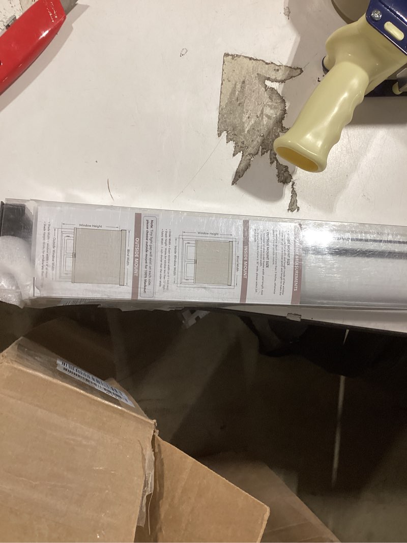 Condition photo showing Good Condition for Cordless Blackout Roller Shades Blinds for Windows Free-Stop,Pull Down Room Darkening with Valance,Thermal Insulated Woven Fabric Window Door Blinds for Home,Office,White 29" W x 72" L 29"W x 72"H White