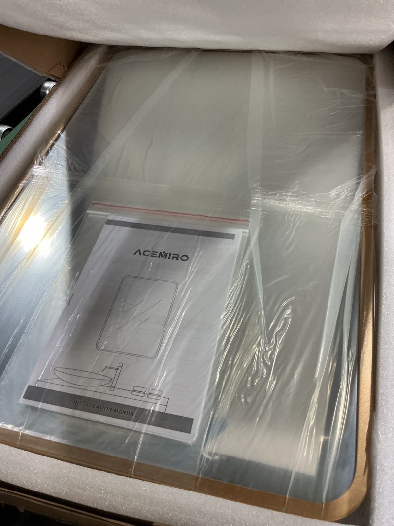 Condition photo showing Good Condition for 16x24 Inch Mirror Medicine Cabinet for Bathroom Gold Metal Frame Bathroom Medicine Cabinet with Mirror Recessed or Wall Mounted 16 x 24 inch Gold