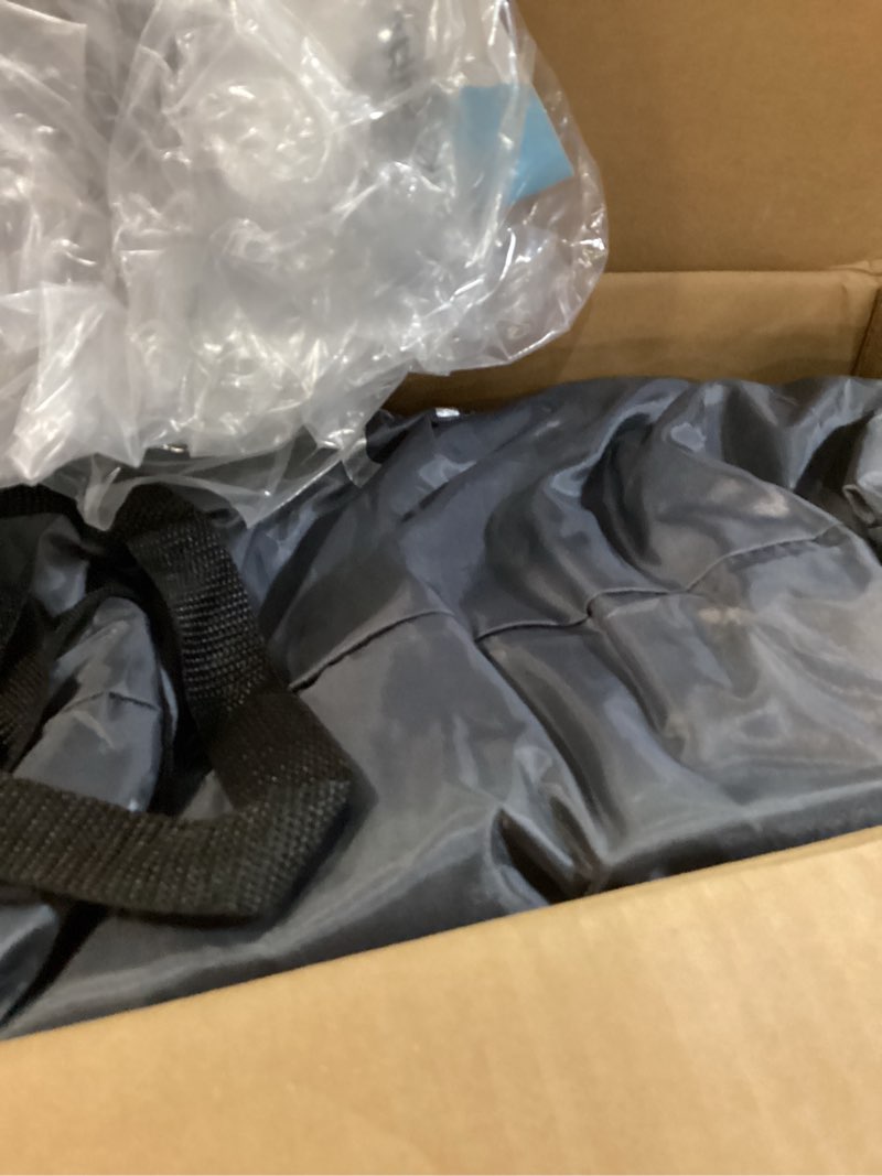 Condition photo showing Good Condition for twin air mattress with built-in pump, 18” raised blow up mattress - 500 lbs max honeycomb design, 3-min inflation, waterproof velvety top, ideal for home, guests & camping, colchon inflable gray top with18" black base twin