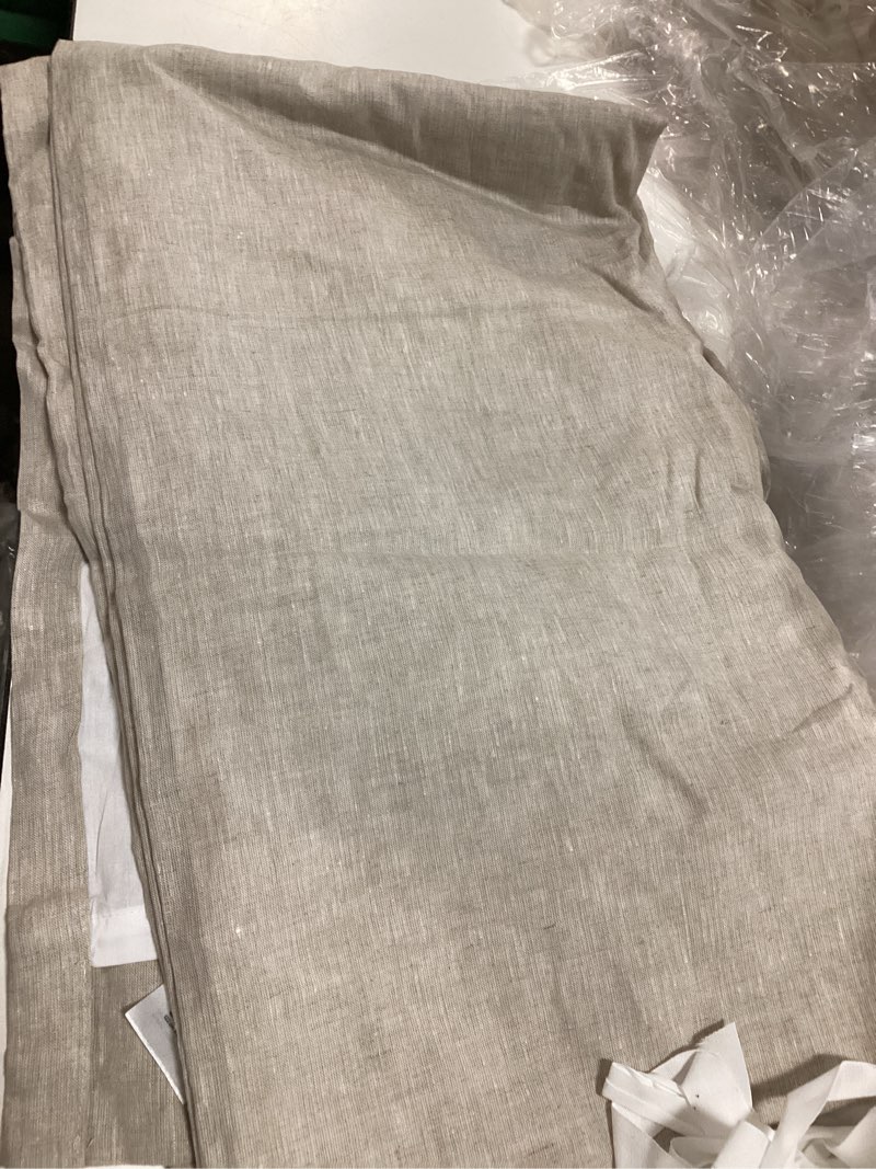 Condition photo showing Good Condition for european linen curtain, 48x96, flax