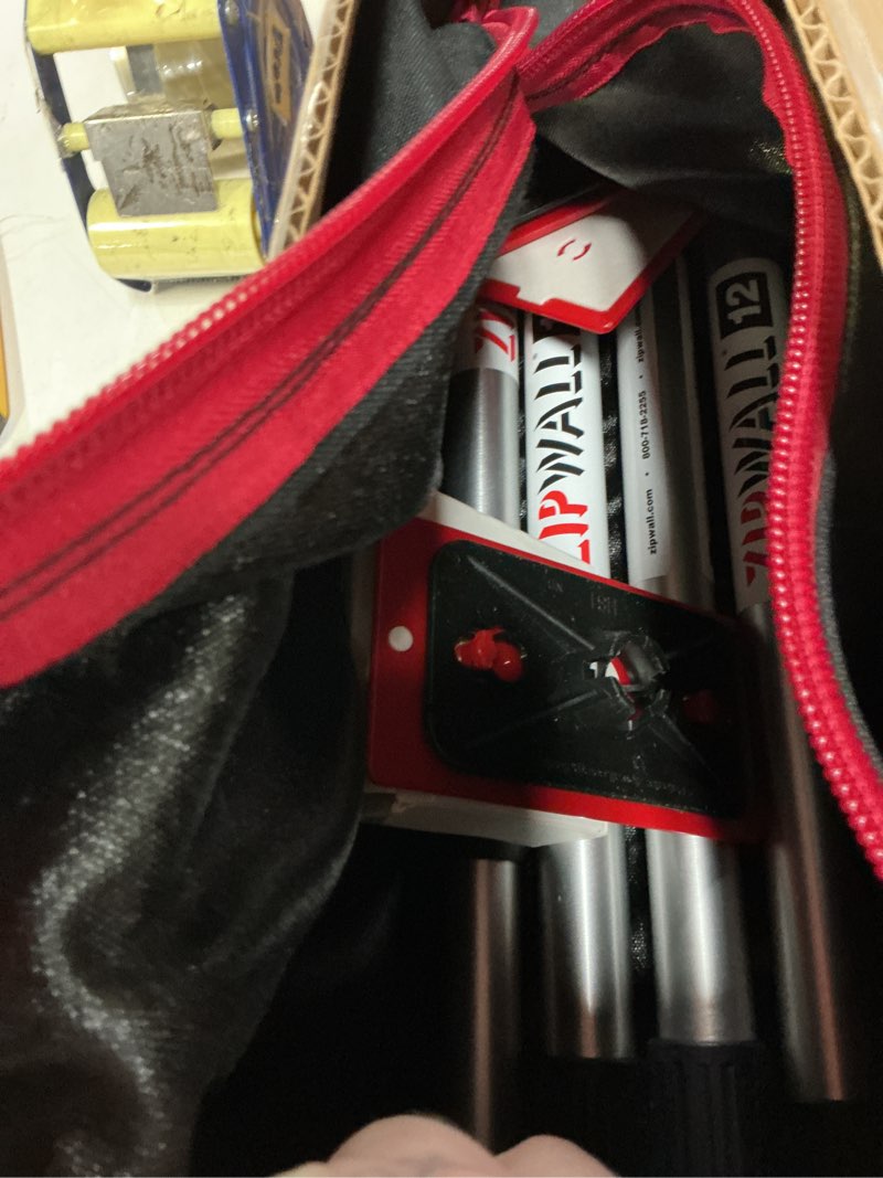 Condition photo showing As Is for ZIPWALL SLP4 12 Foot Spring Loaded Dust Barrier Poles (Pack of 4), 4 Pack, Silver, 4 Count