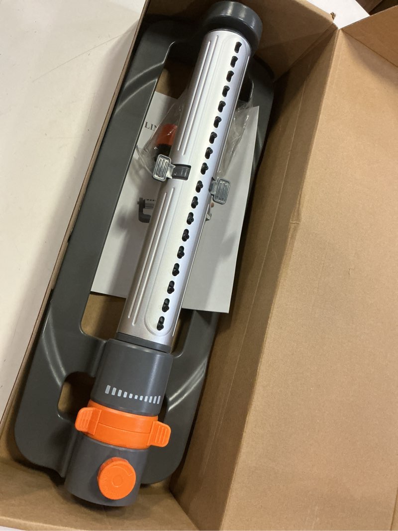 Condition photo showing New/Like New for linex oscillating water sprinklers for yard, garden and lawn sprinkler for large outdoor area with adjustable spray oscillating-2