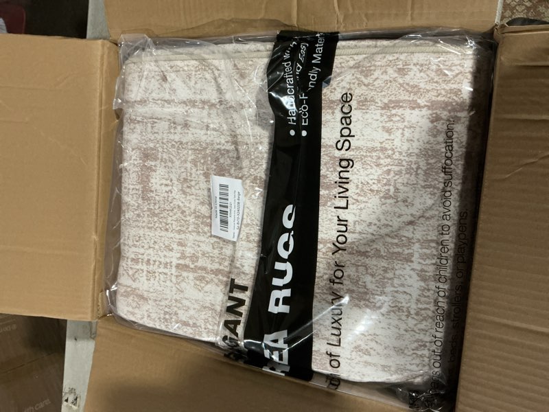 Condition photo showing Good Condition for washable area rug 8x10, large soft rugs for living room vintage beige carpet 8x10 area rugs for bedroom dining room non-slip stain resistant under table rug beige 8' x 10' (rectangular)