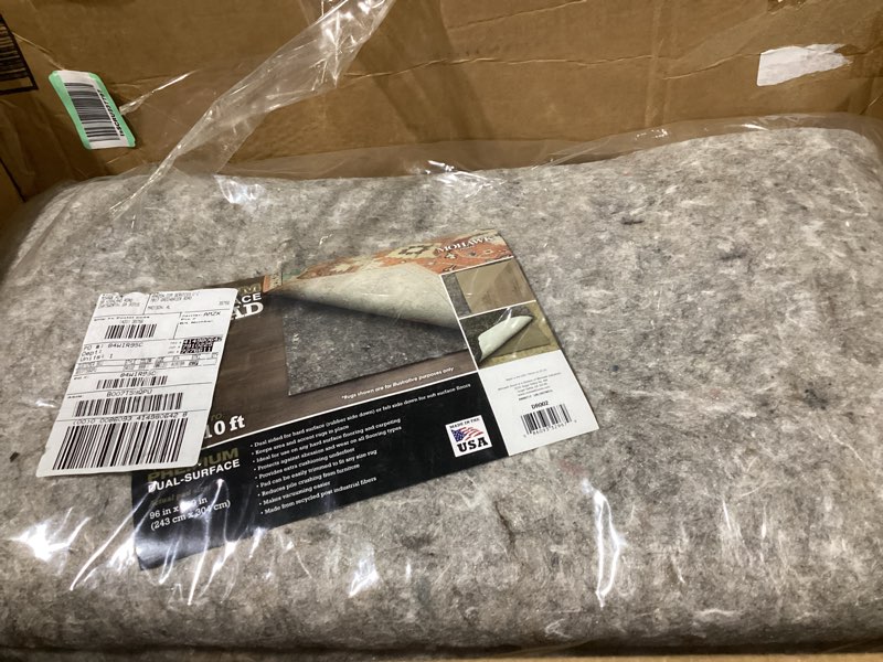 Condition photo showing New/Like New for Mohawk Home 8' x 10' Non Slip Rug Pad Gripper 1/4 Thick Dual Surface Felt + Rubber Gripper - Safe for All Floors, Brown