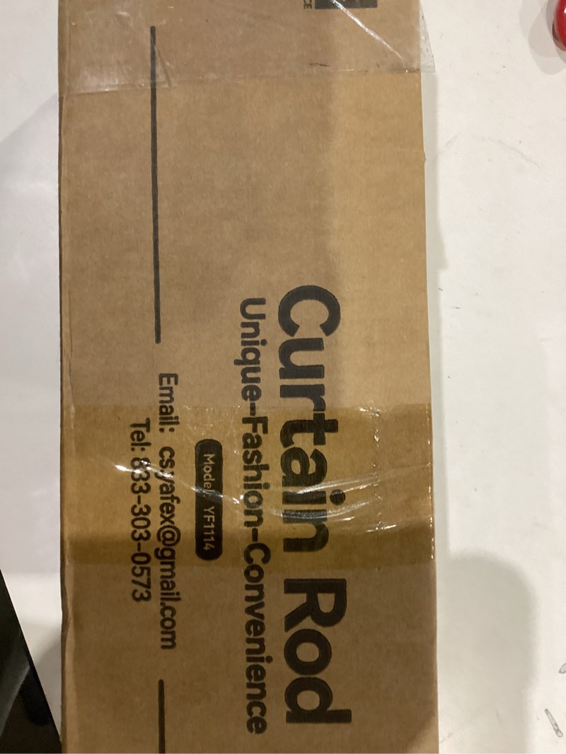 Condition photo showing New/Like New for YaFex Curtain Rods 32-118 Inch, Heavy Duty 1 Inch Adjustable Curtain Rod for Windows, Gold Long Window Treatment Rods, Modern Design, Easy Installation