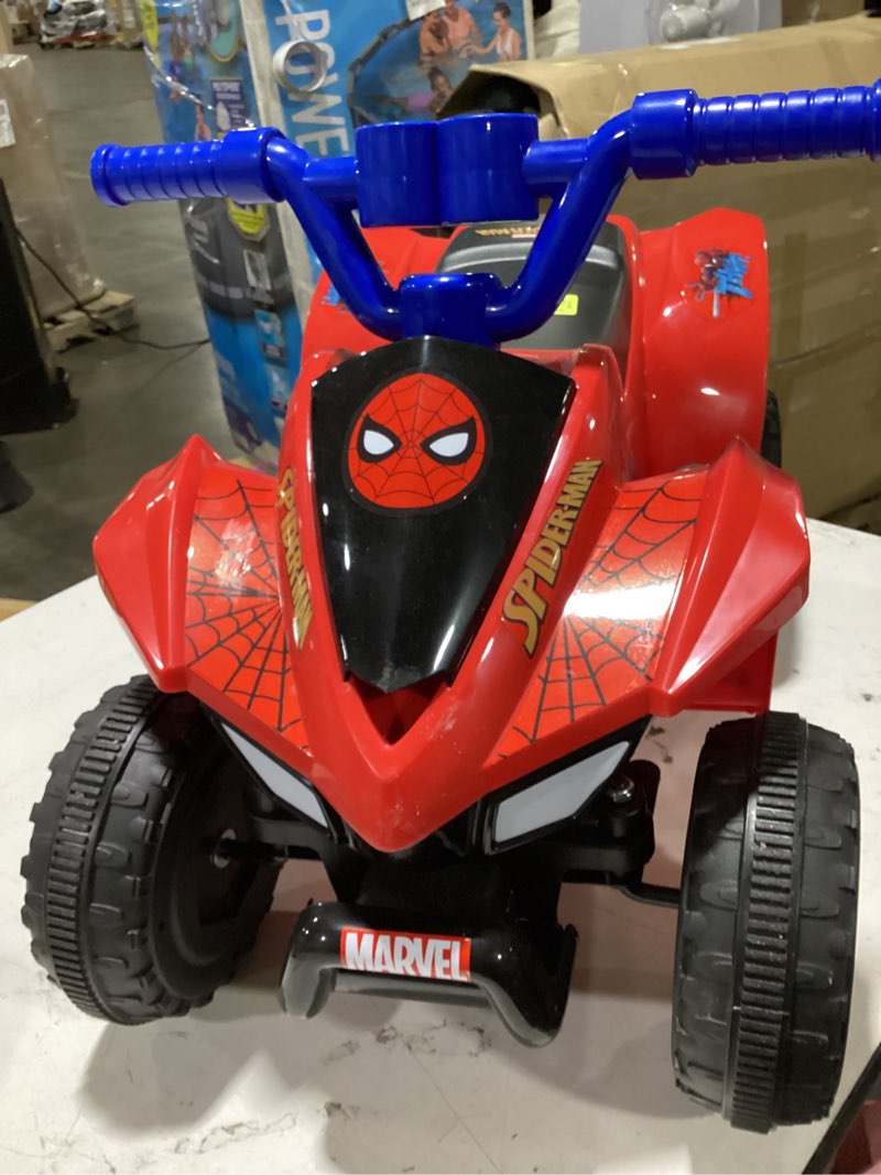 Condition photo showing Good Condition for spiderman atv, 6v battery powered ride on, ages 18m to 36m