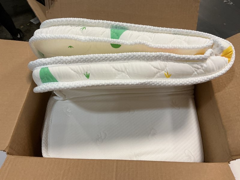 Condition photo showing Good Condition for baby bassinet mattress 33 x 20 inches- firm support and comfort premium foam,noiseless and odorless,hypoallergenic small crib mattress, fits moses basket, dual sided with soft breathable fabric bassinet-forest rectangle 33" x 20" x 1.5"