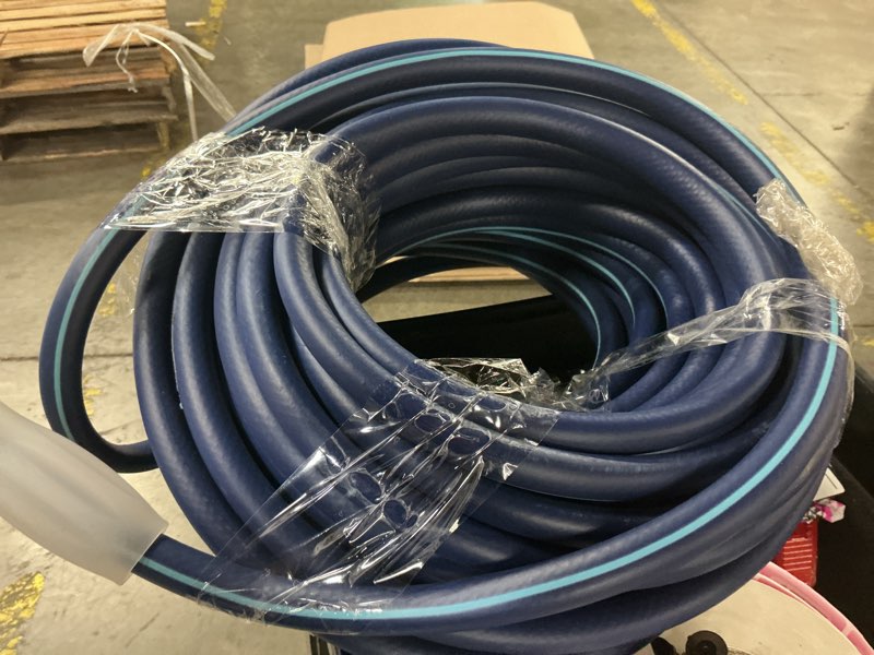 Condition photo showing As Is for project source 5/8-in x 50-ft medium -duty vinyl blue hose